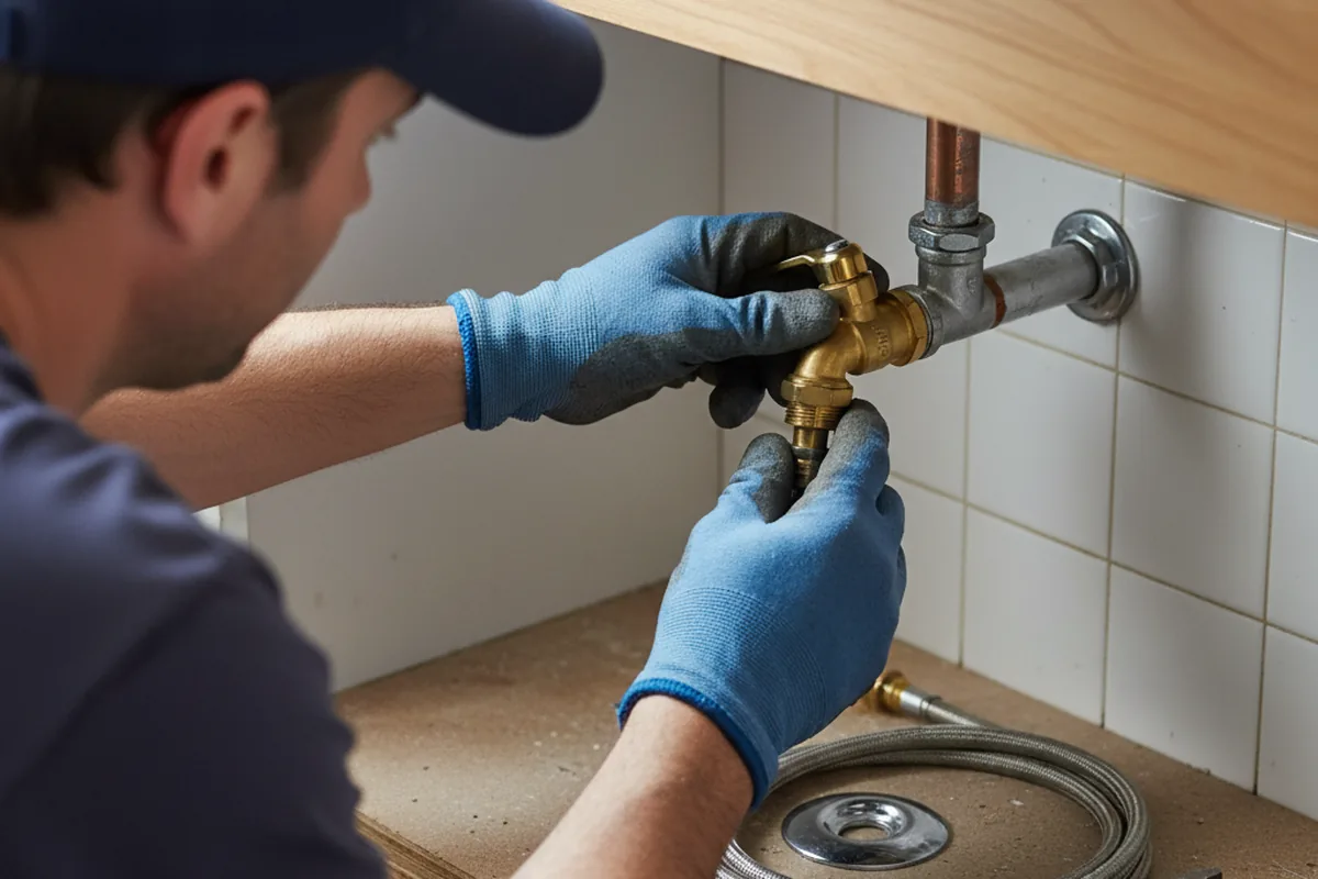 Shutoff valve and fitting work during Burst Pipe Repair in Auburn